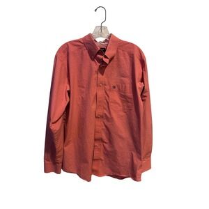 Ariat Pro Series Mens Button Down Long Sleeve Plaid Shirt L G Coral Blue